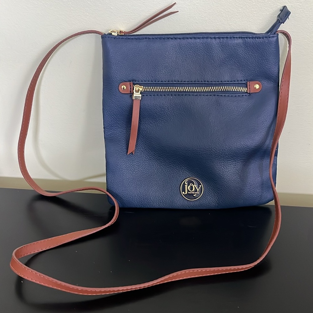 🎈Joy Mangano Blue Leather Cross Body bag